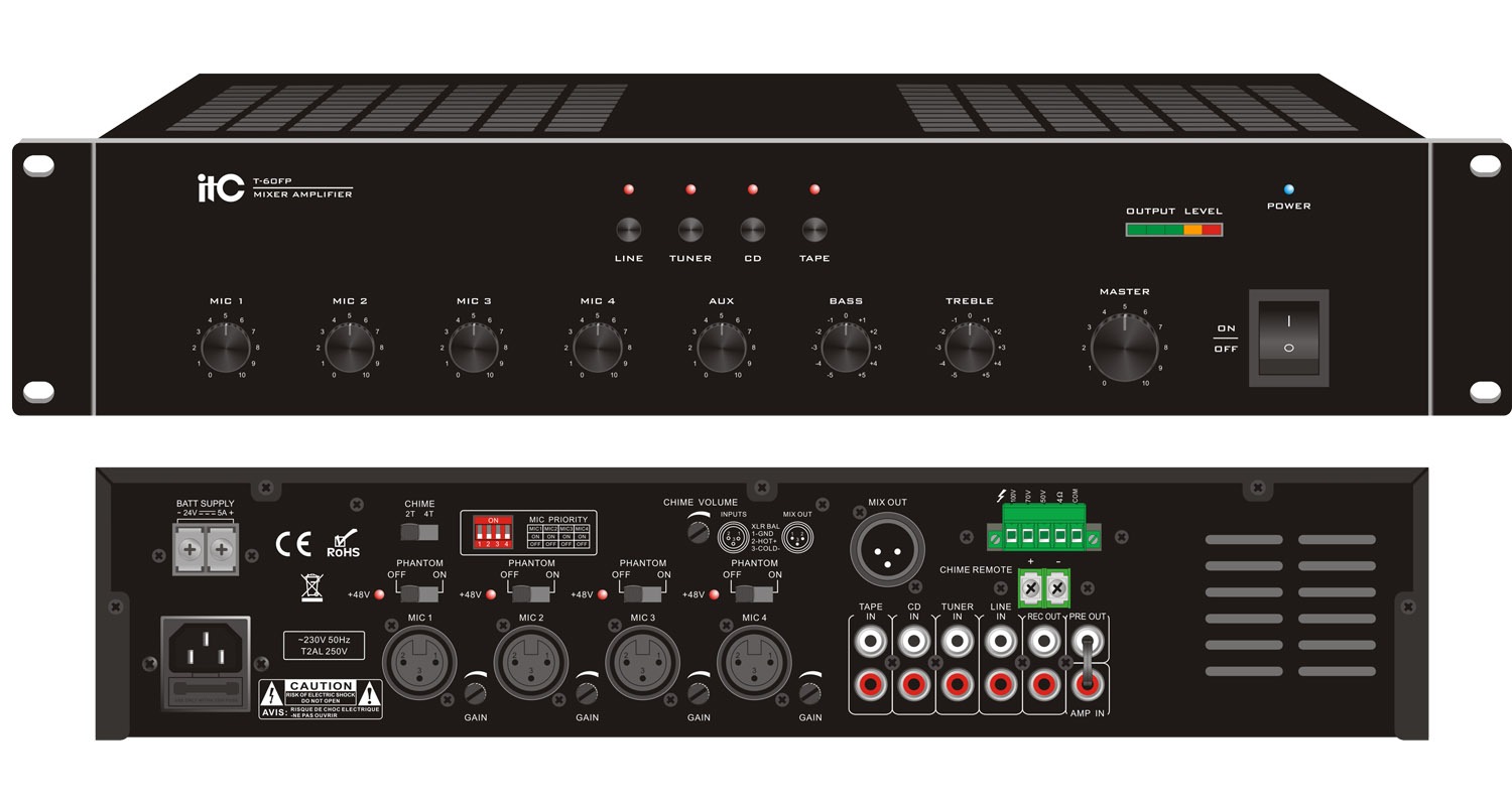 Bộ khuếch đại ITC kèm mixer công suất 240W: T-240FP