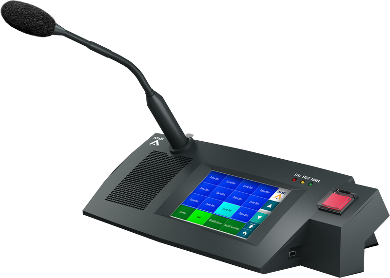 Micro thông báo cảm ứng Ateis với nút khẩn cấp DPM-T5F