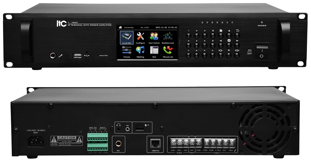 Tăng âm IP ITC T-7860 công suất 60W Class D