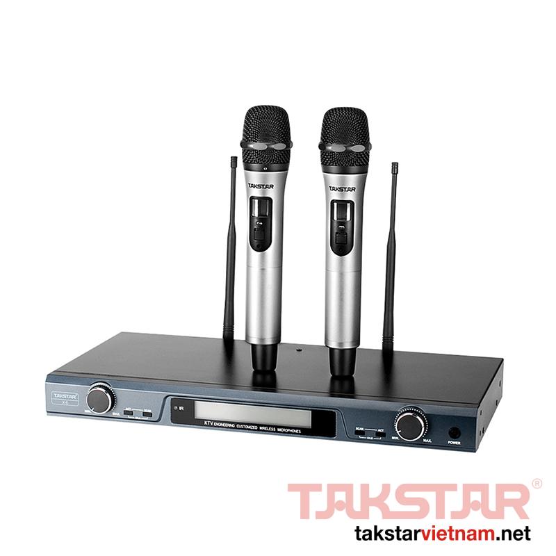 X6 Takstar - Mic không dây cầm tay UHF kênh kép