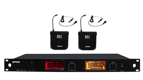 Bộ Micro không dây UHF 2 micro cài cổ áo SPON LCS-2330B