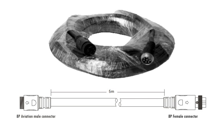 Dây nối dài 5m 2 đầu giắc đực, giắc cái 8 chân ITC: TS-05L