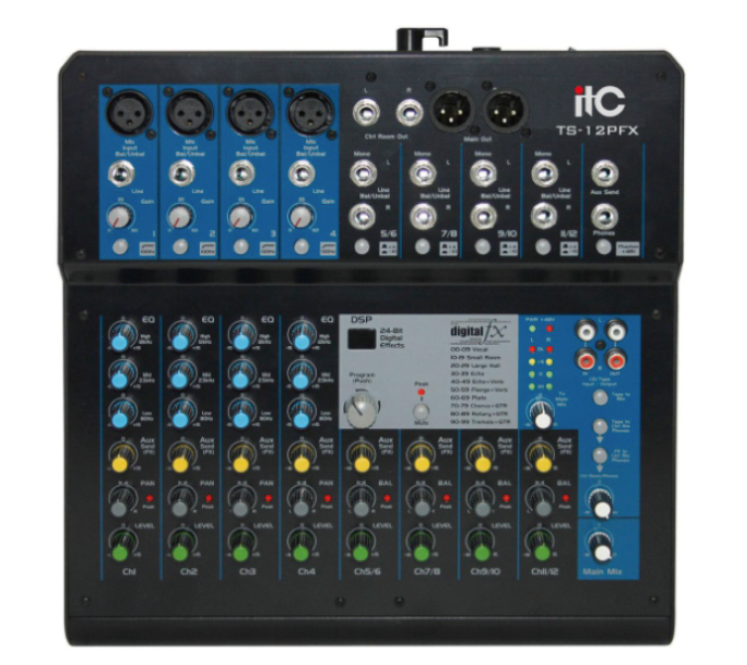 Mixer 12 kênh ITC: TS-12PFX